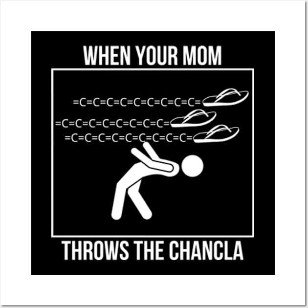 La Chancla Mexican Meme Dodging Bullet Time Parody Wall Art by Julio Regis